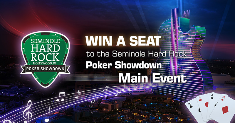 Win a $5,500 WPT® Seminole Hard Rock Poker Showdown Main Event Seat VIP Package