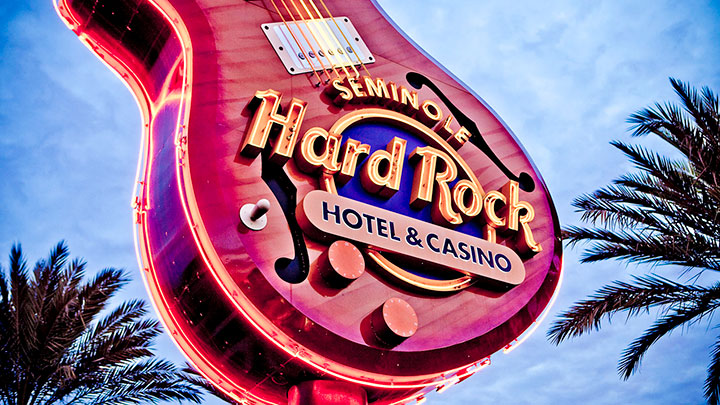 Seminole Hard Rock exterior guitar sign