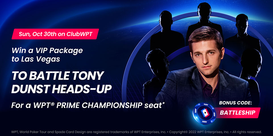 The Tony Dunst WPT Battleship Bounty promotional graphic