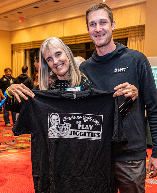 Photo of of ClubWPT Stream Team member Gail Leonard and WPT Ambassador Brad Owen