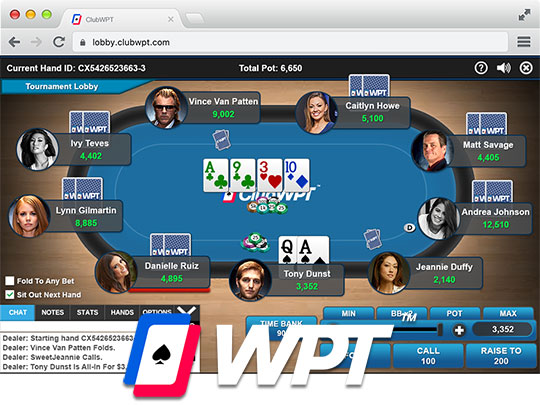 Graphic of ClubWPT poker table