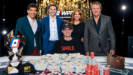 Aaron Johnson celebrating his WPT® Prime Championship victory at Wynn Las Vegas December 2025