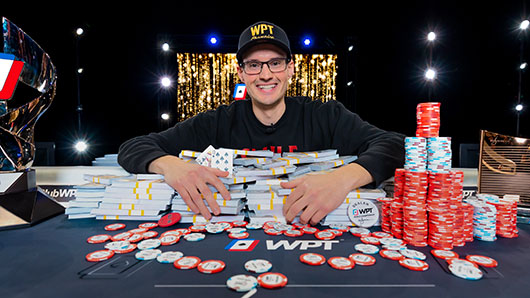Aaron Johnson celebrating his WPT® Prime Championship victory at Wynn Las Vegas December 2025