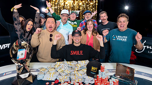 Aaron Johnson celebrating his WPT® Prime Championship victory at Wynn Las Vegas December 2025