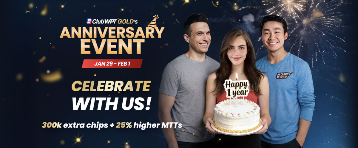 ClubWPT Gold anniversary promotional graphic